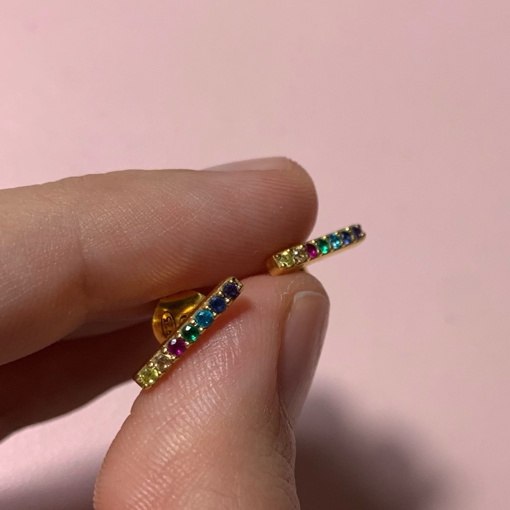 18ct gold plated rainbow t bar earrings from Missoma London
